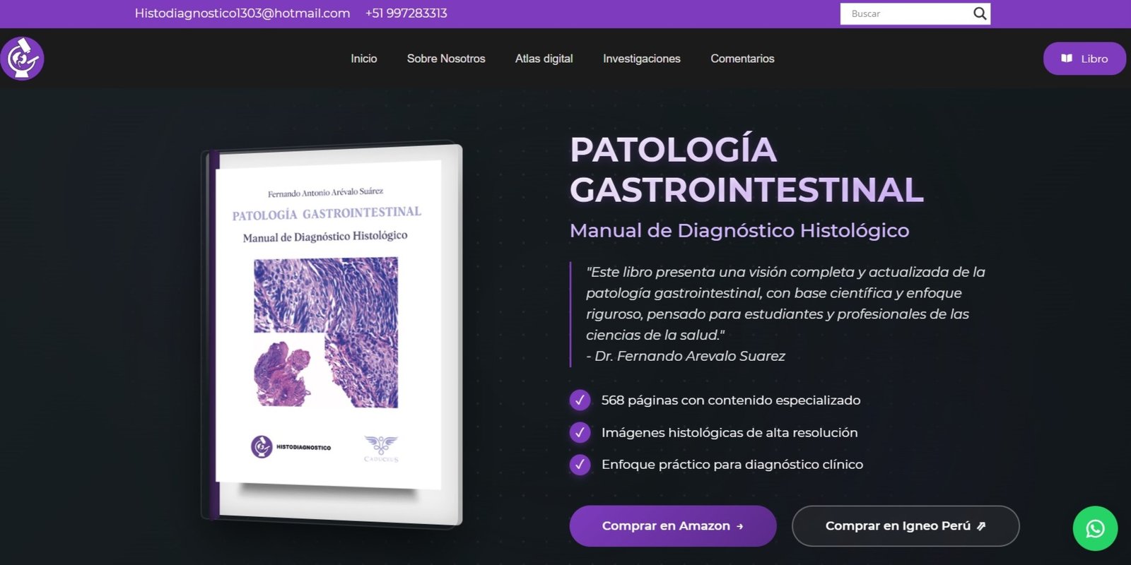 Web de laboratorio médico