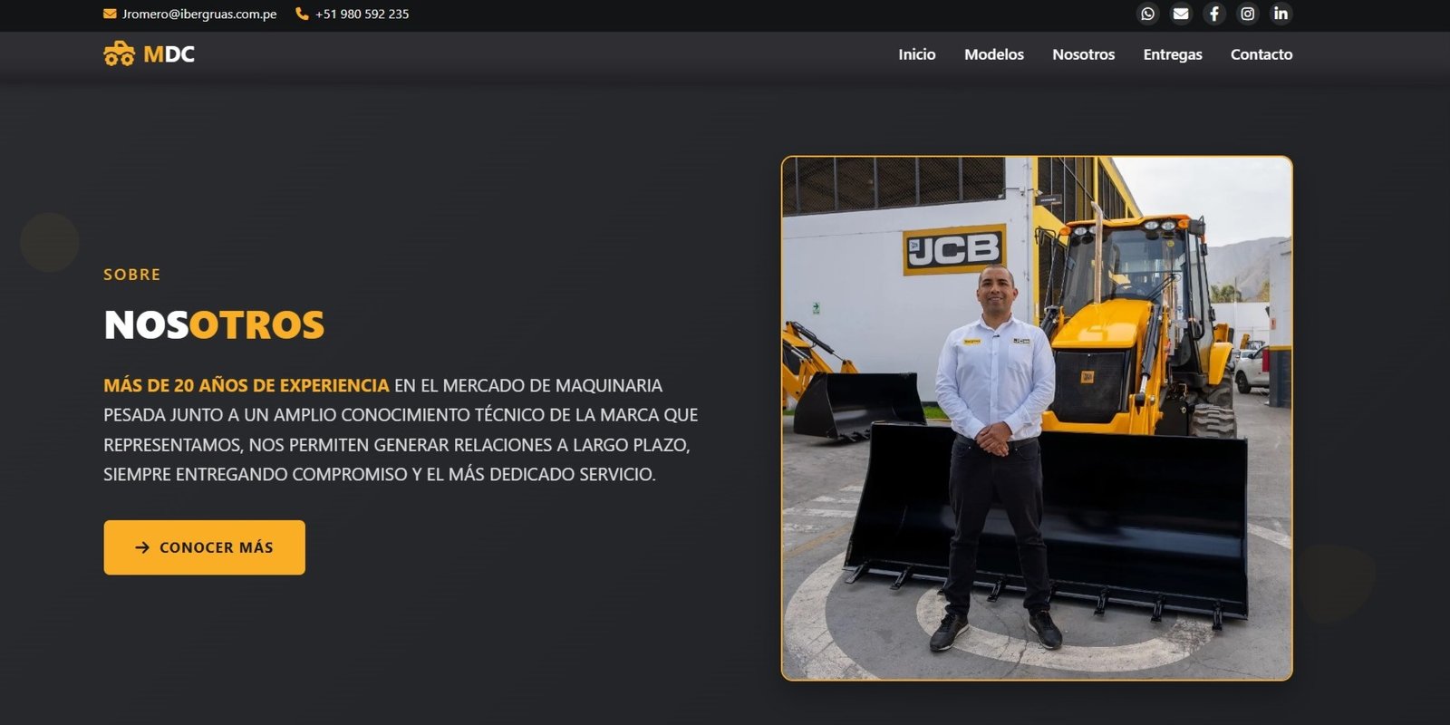 Web de venta de maquinarias pesadas